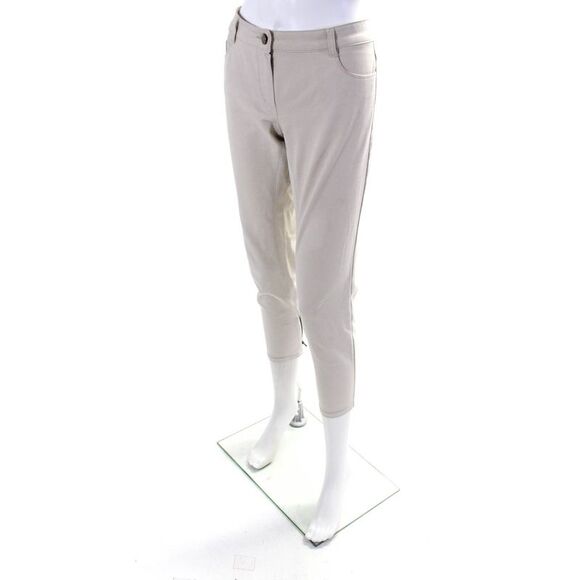 Sharis Place Women's Midrise Five Pockets Skinny Ankle Pant Beige Size 38 - Picture 2 of 6